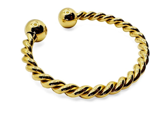 Golden color hoop stainless steel bracelet