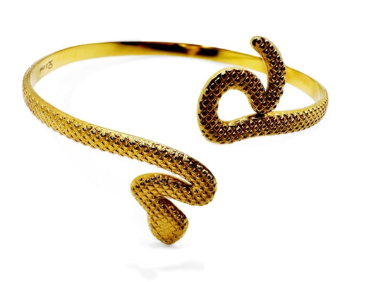 Golden color stainless steel snake bracelet.